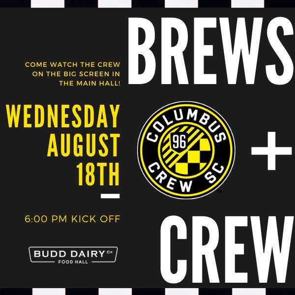Brews and Crew on Wednesday, August 18th at 6:00 PM