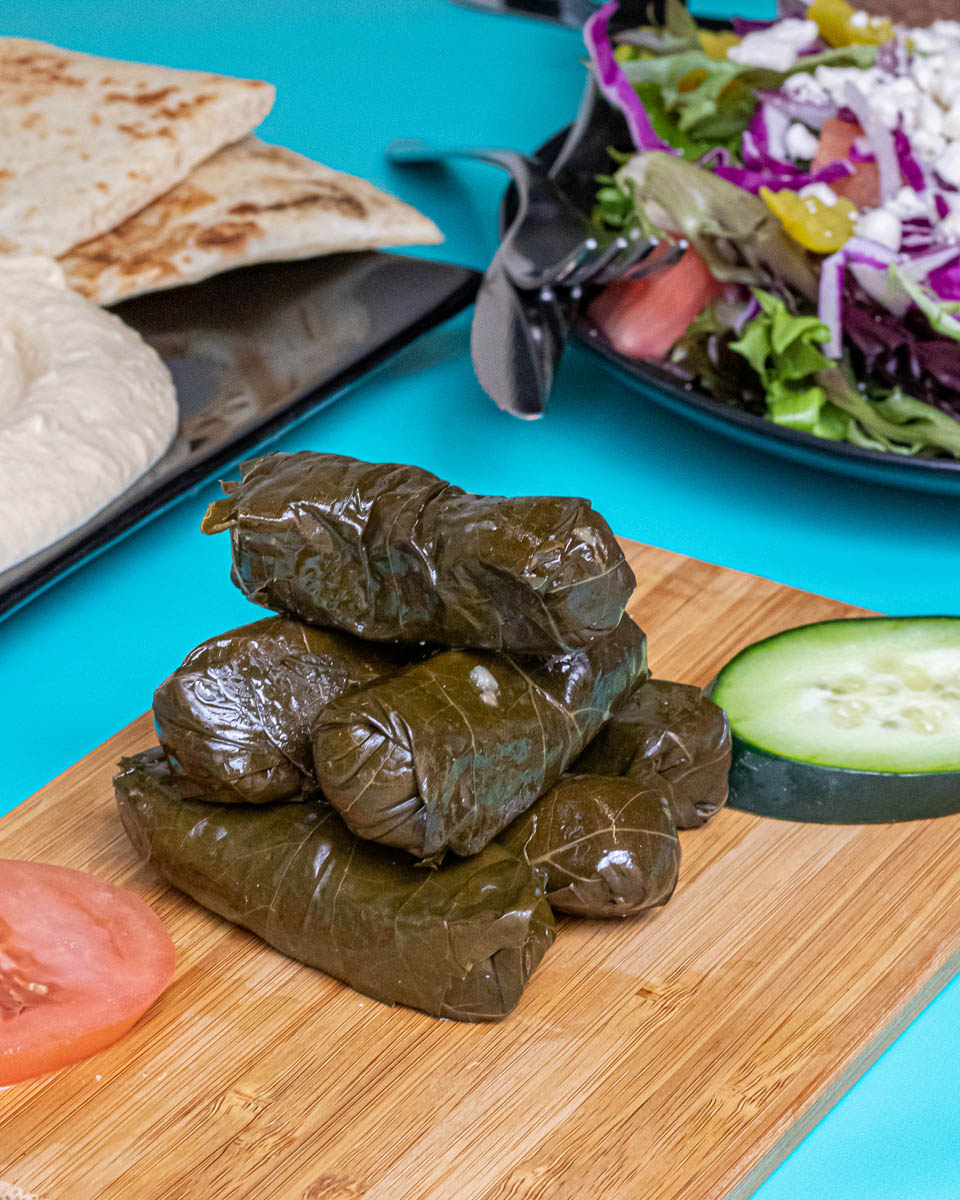 Stuffed grape leaves served by Zaki Mediterranean Grill at Budd Dairy Food Hall