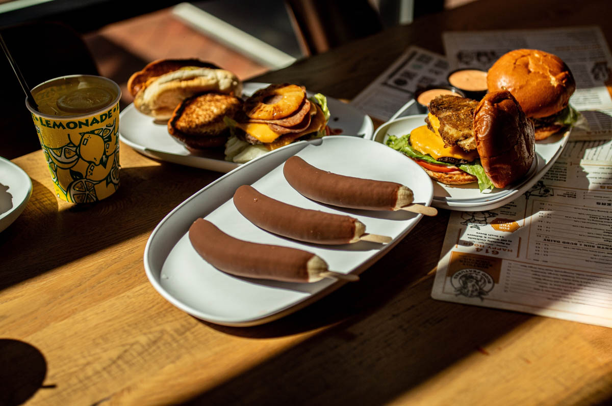 The Balboa Frozen Banana dessert served at Burger Royale at Budd Dairy Food Hall in Columbus, Ohio.