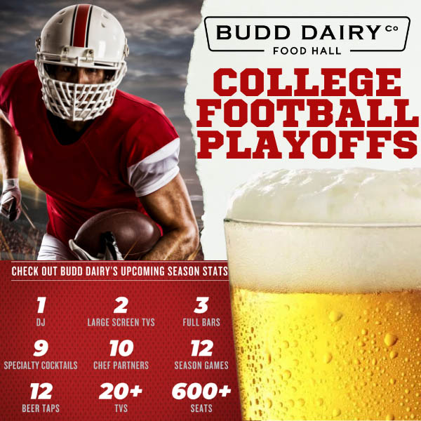 Join us for our College Football Playoff Party Saturday, December 21st at 8:00 PM